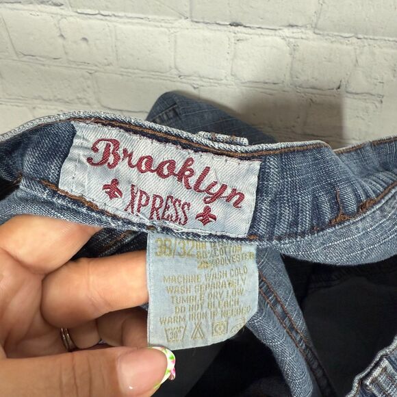 Brooklyn Xpress Baggy Jeans Men SIze 38X32 Medium Washed Loose Fit Skater Pants - Picture 4 of 16